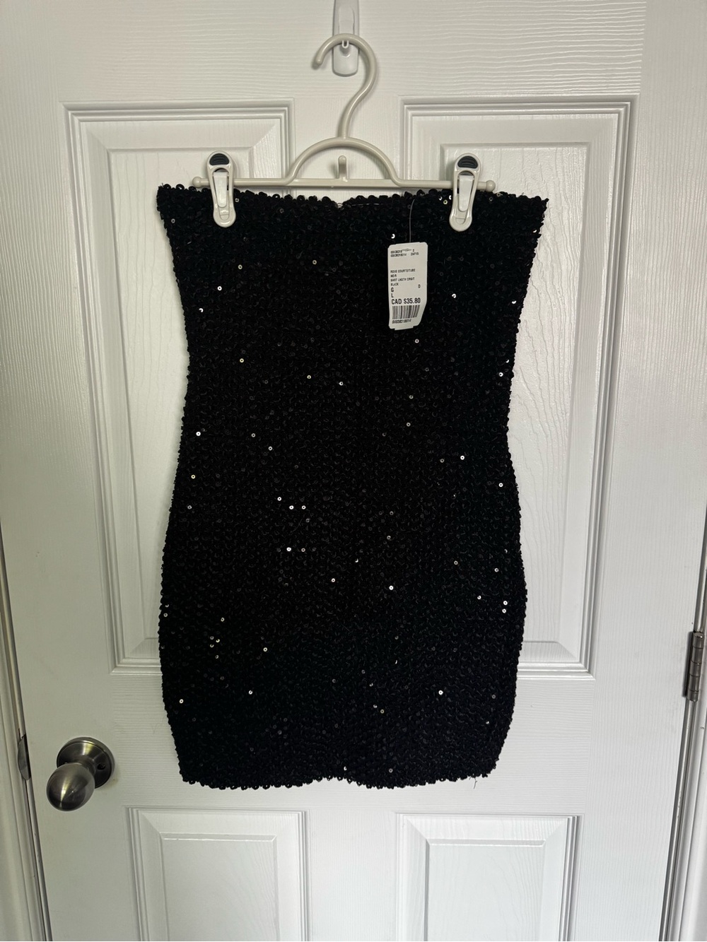 Forever Twenty-One Black Sequin Strapless Mini Dress